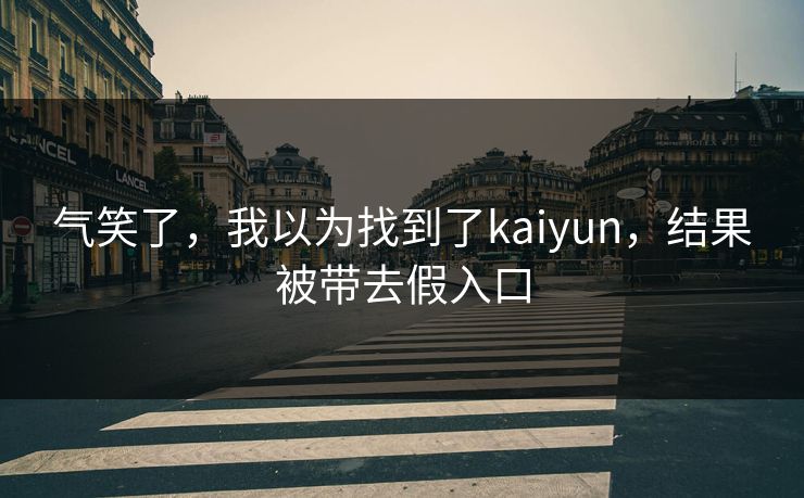 气笑了，我以为找到了kaiyun，结果被带去假入口
