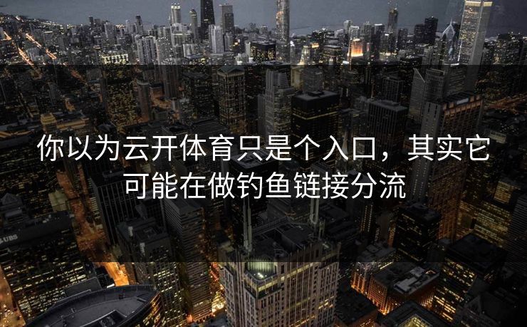 你以为云开体育只是个入口,其实它可能在做钓鱼链接分流 你以为云开体育只是个入口,其实它可能在做钓鱼链接分流