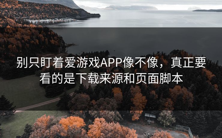 别只盯着爱游戏APP像不像,真正要看的是下载来源和页面脚本 别只盯着爱游戏APP像不像,真正要看的是下载来源和页面脚本