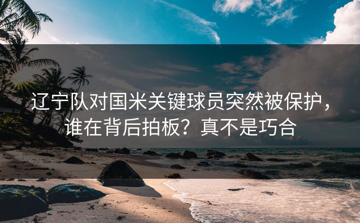 辽宁队对国米关键球员突然被保护，谁在背后拍板？真不是巧合