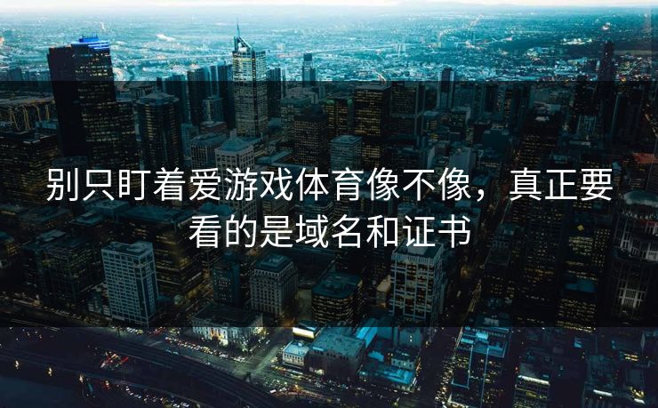别只盯着爱游戏体育像不像，真正要看的是域名和证书